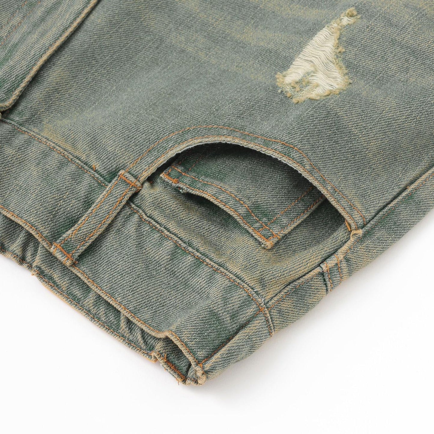 【LTXC】破洞牛仔寬腿褲