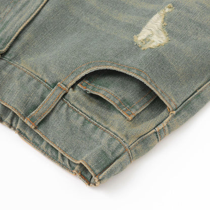 【LTXC】破洞牛仔寬腿褲