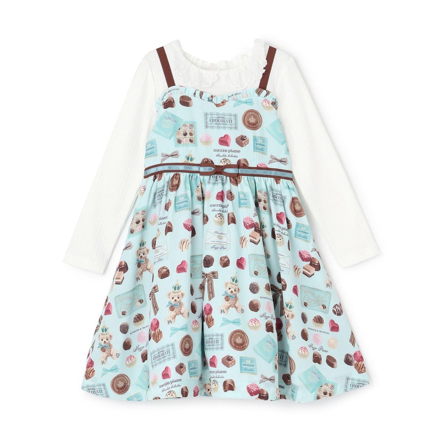 【人氣商品再入貨】【直營店無售】巧克力圖案拼接連衣裙