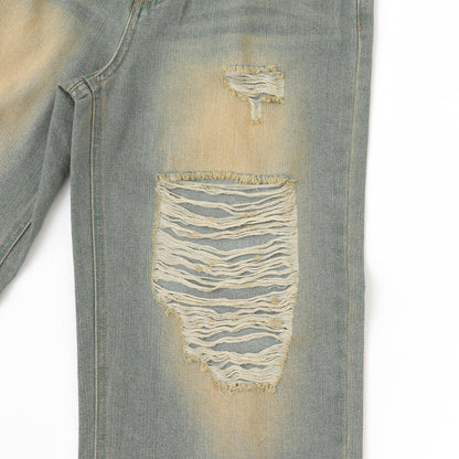 【LTXC】破洞牛仔寬腿褲