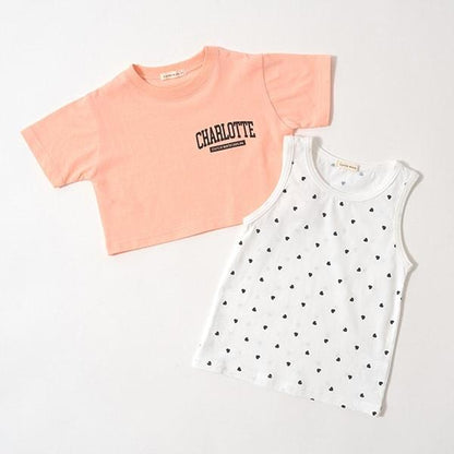 【接觸冷感】短款T恤&背心套裝