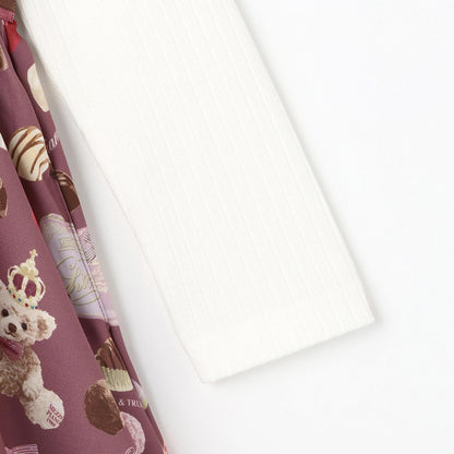 【人氣商品再入貨】【直營店無售】巧克力圖案拼接連衣裙