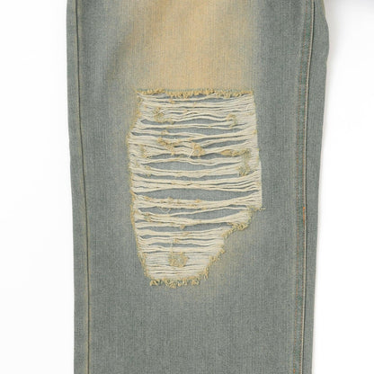 【LTXC】破洞牛仔寬腿褲