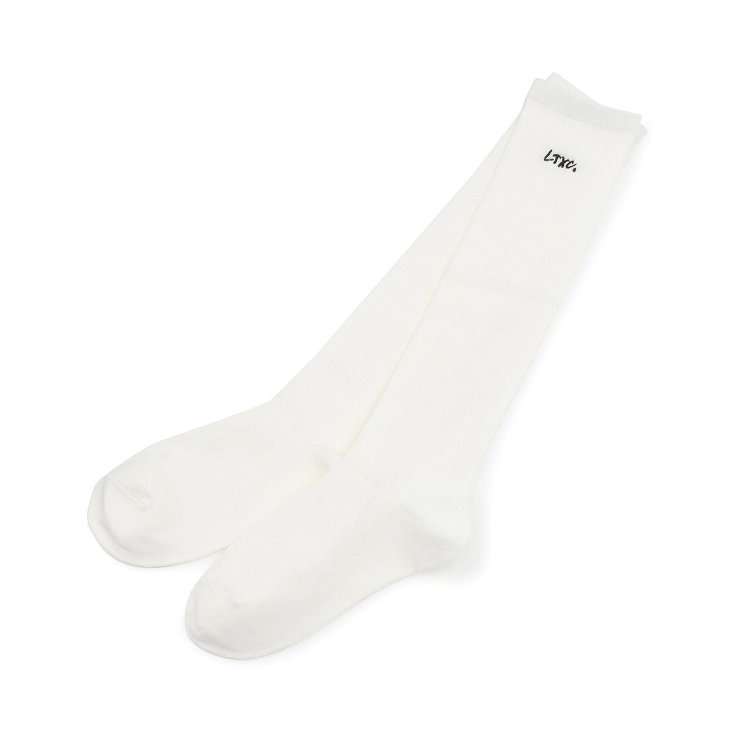 LTXC刺繡羅紋高筒襪
