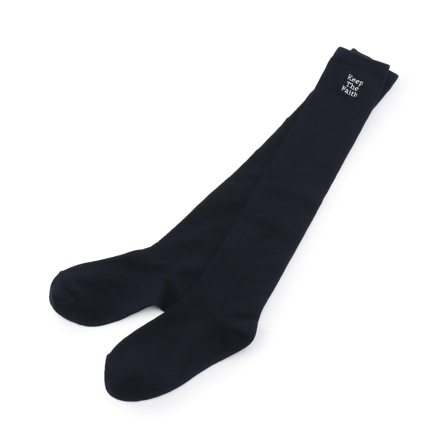 三段刺繡過膝襪