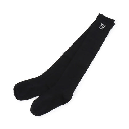 三段刺繡過膝襪