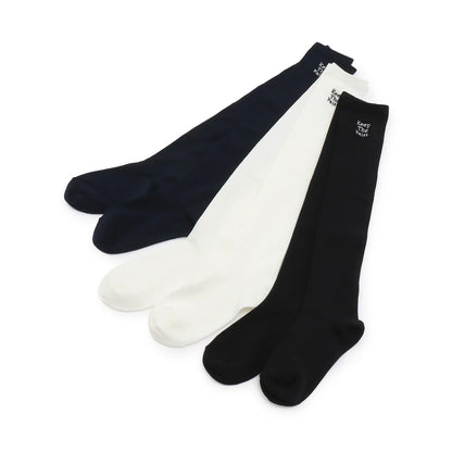 三段刺繡過膝襪