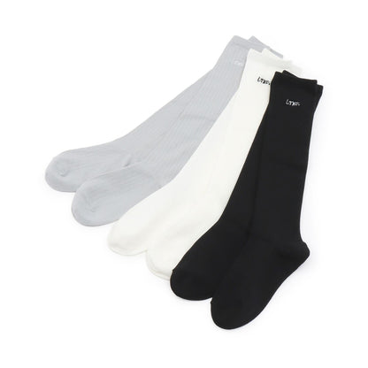 LTXC刺繡羅紋高筒襪