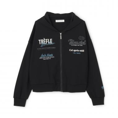 光滑質感LOGO連帽衛衣