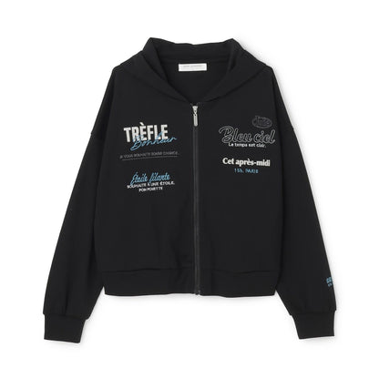 光滑質感LOGO連帽衛衣