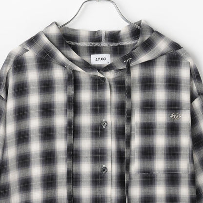 【LTXC】格子襯衫連帽衫