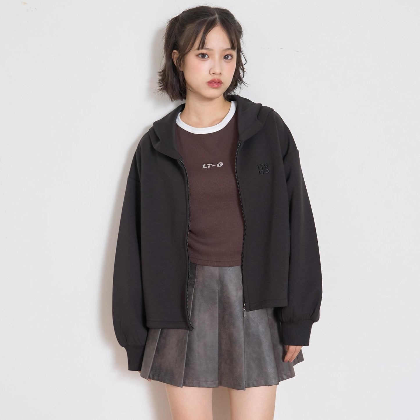 【可套裝】立體拉鍊連帽衛衣