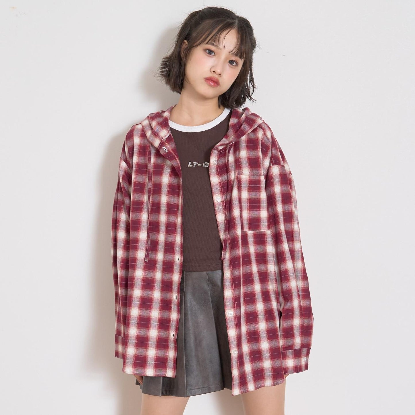 【LTXC】格子襯衫連帽衫