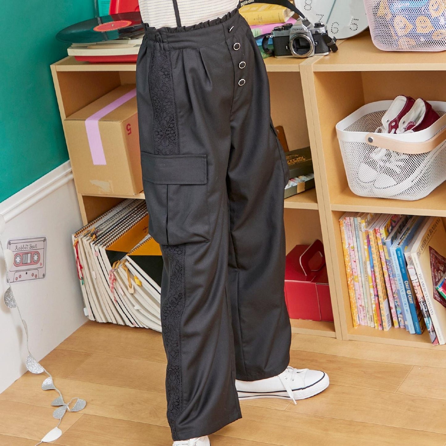 側邊蕾絲連體褲【2WAY】