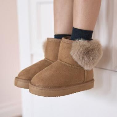 愛心裝飾羊毛靴