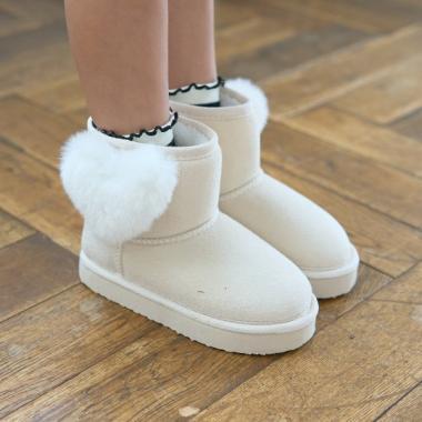 愛心裝飾羊毛靴