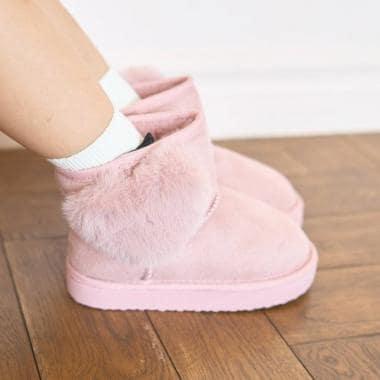 愛心裝飾羊毛靴