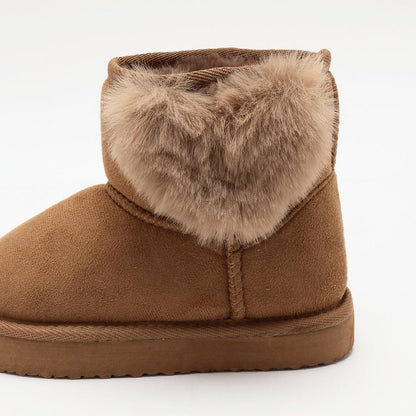 愛心裝飾羊毛靴