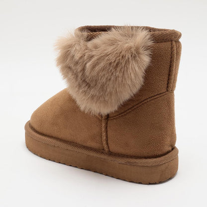 愛心裝飾羊毛靴