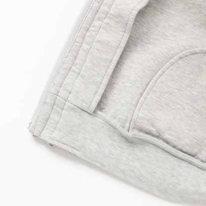 亮片裝飾荷葉邊拉鍊連帽衫