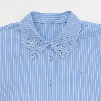 蕾絲領蝴蝶結襯衫