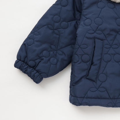 羊羔絨領櫻桃絎縫塔夫綢夾克