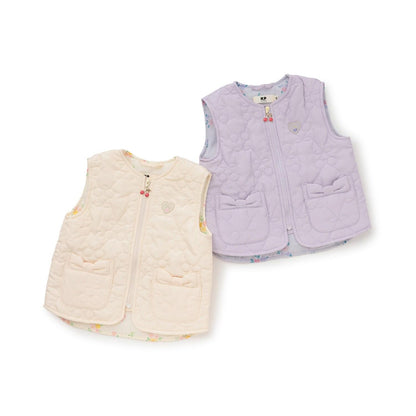 櫻桃絎縫塔夫綢拉鍊馬甲