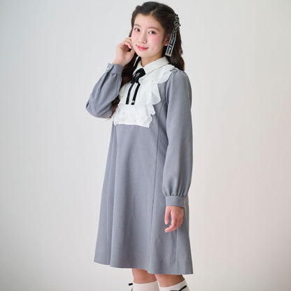 荷葉邊拼接連衣裙♪