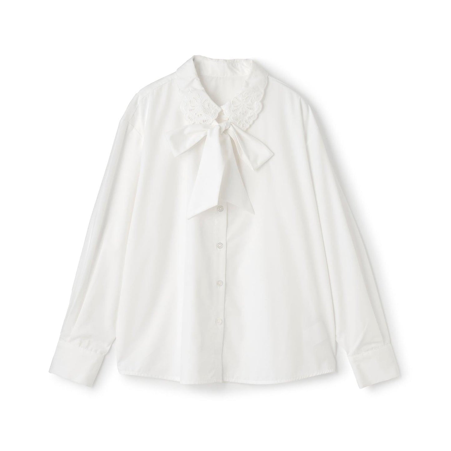 蕾絲領蝴蝶結襯衫
