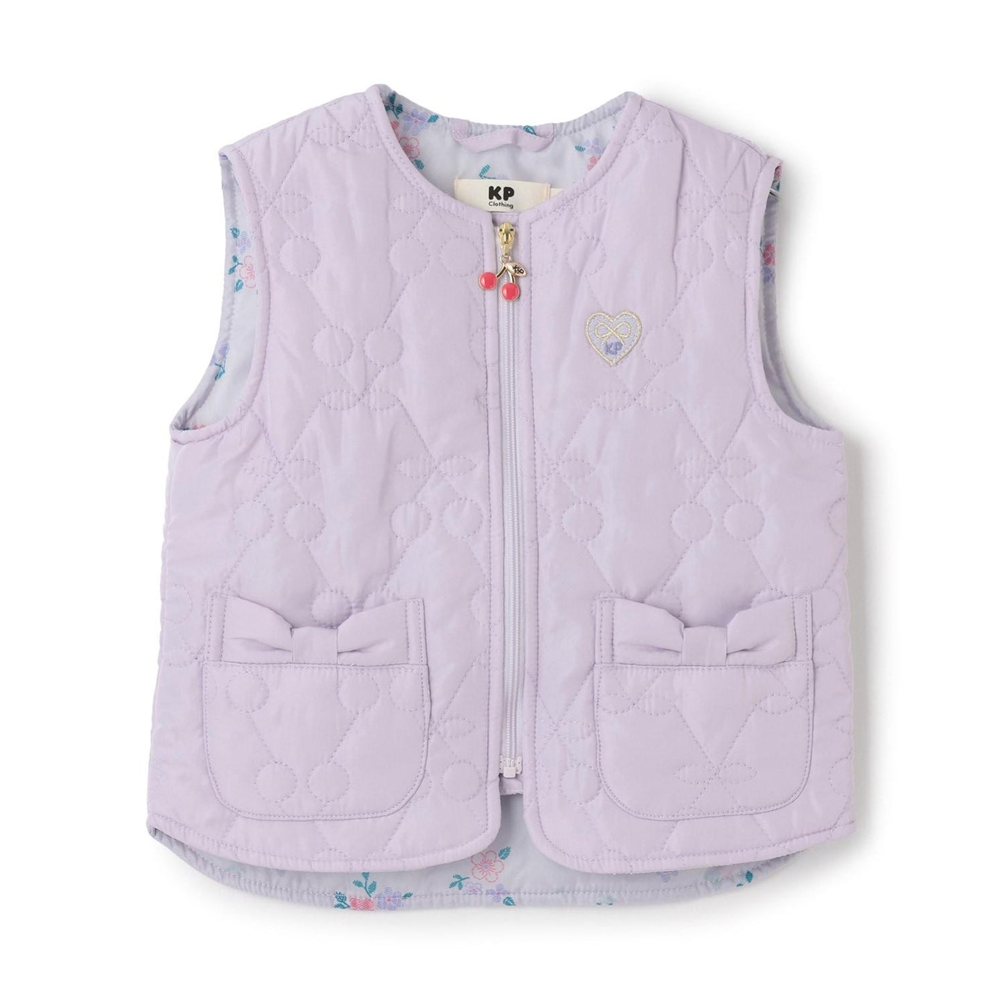 櫻桃絎縫塔夫綢拉鍊馬甲