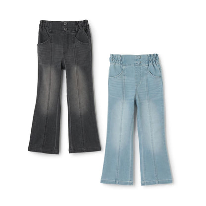 高腰微喇叭彈力牛仔褲