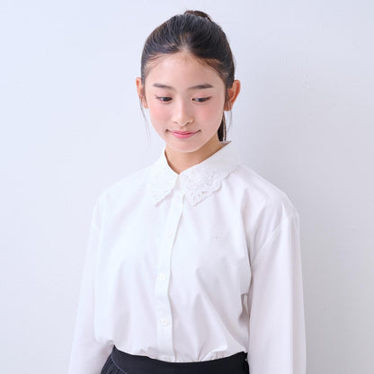 蕾絲領蝴蝶結襯衫