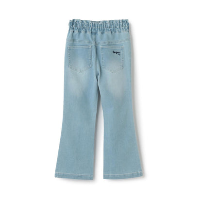 高腰微喇叭彈力牛仔褲