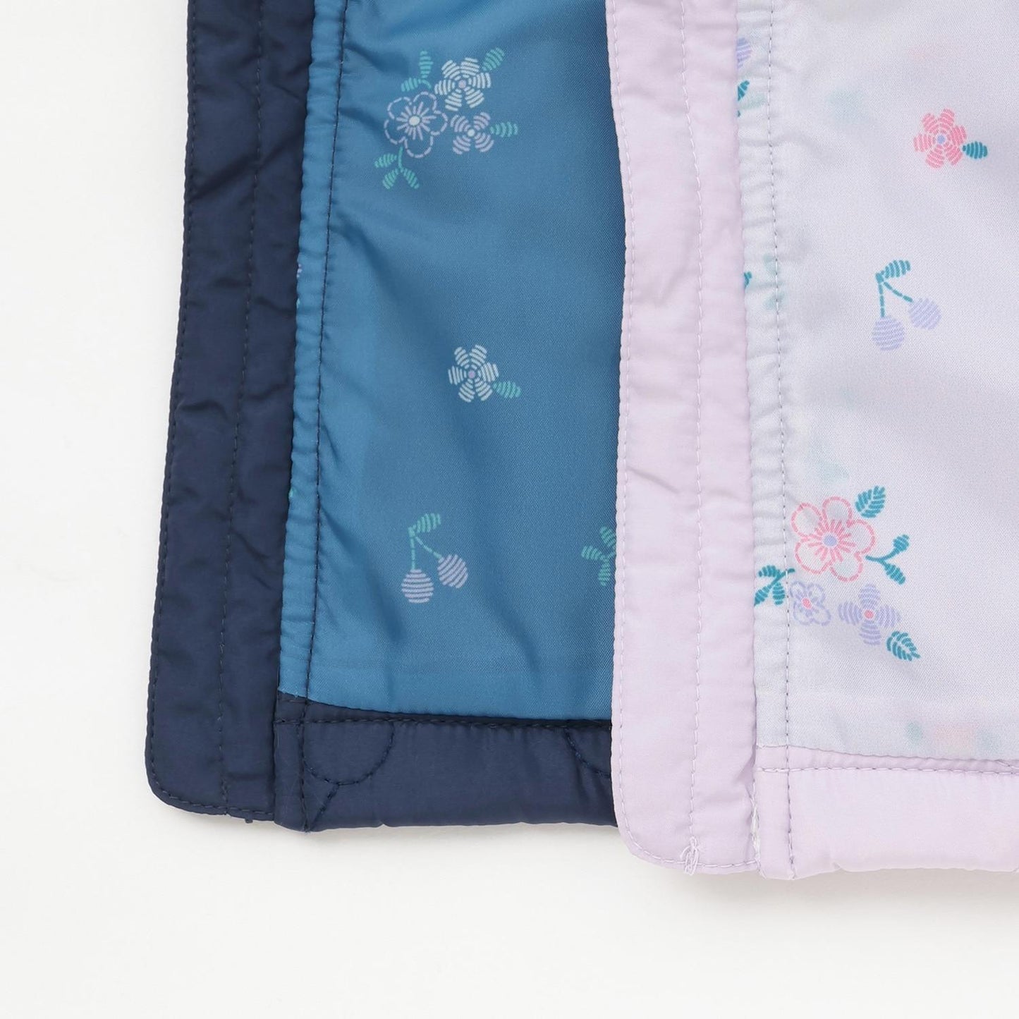 羊羔絨領櫻桃絎縫塔夫綢夾克