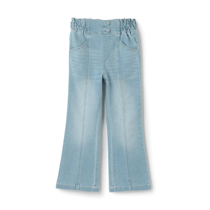 高腰微喇叭彈力牛仔褲