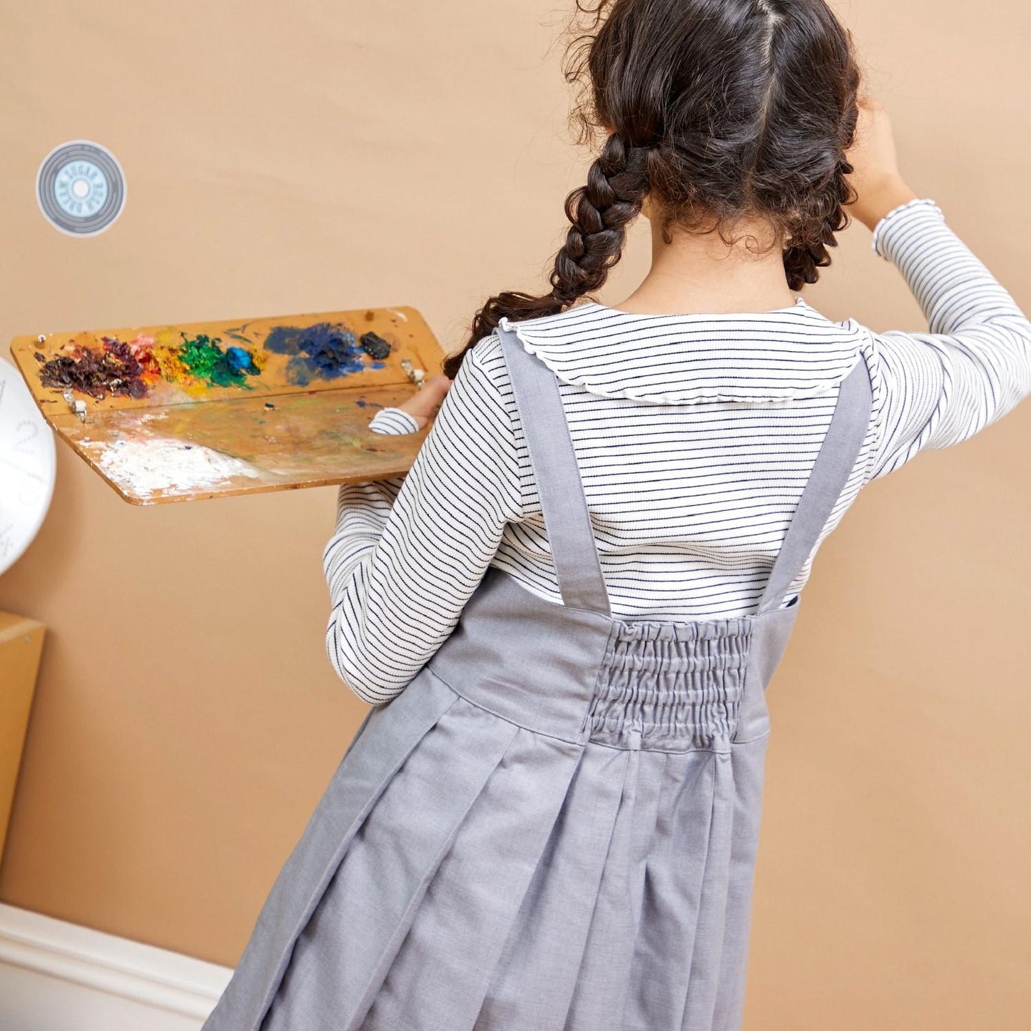 【Trois Lapins】水手領羅紋條紋長袖T恤