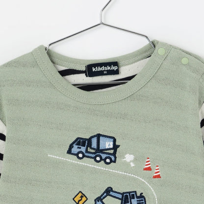 【人氣商品】【直營店無售】汽車刺繡夾層長袖T恤