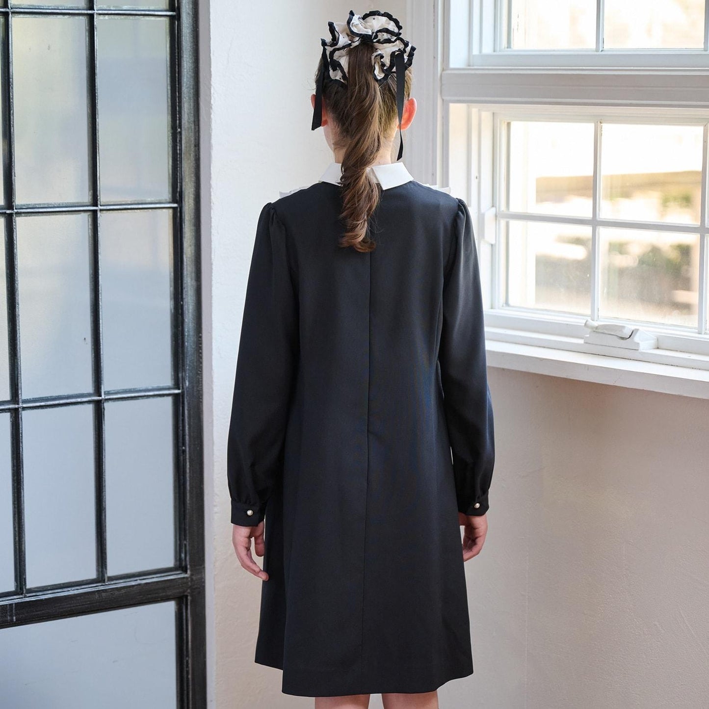 荷葉邊拼接連衣裙♪