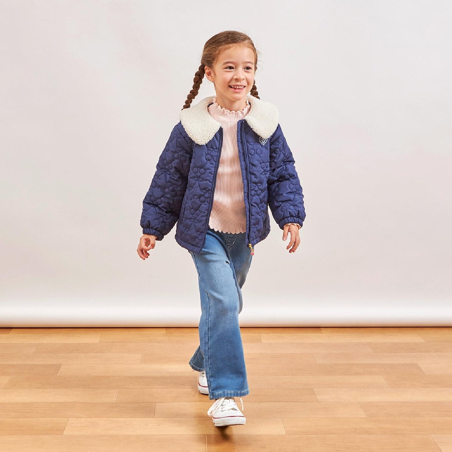 彈力牛仔加絨長褲