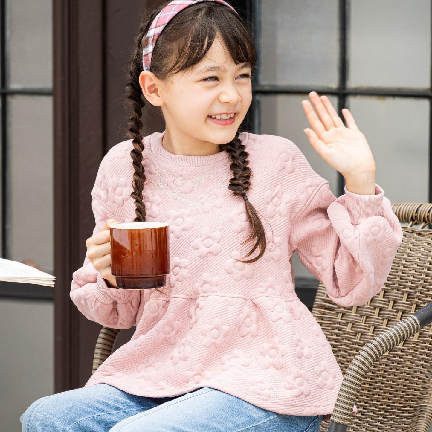 花卉提花荷葉邊衛衣