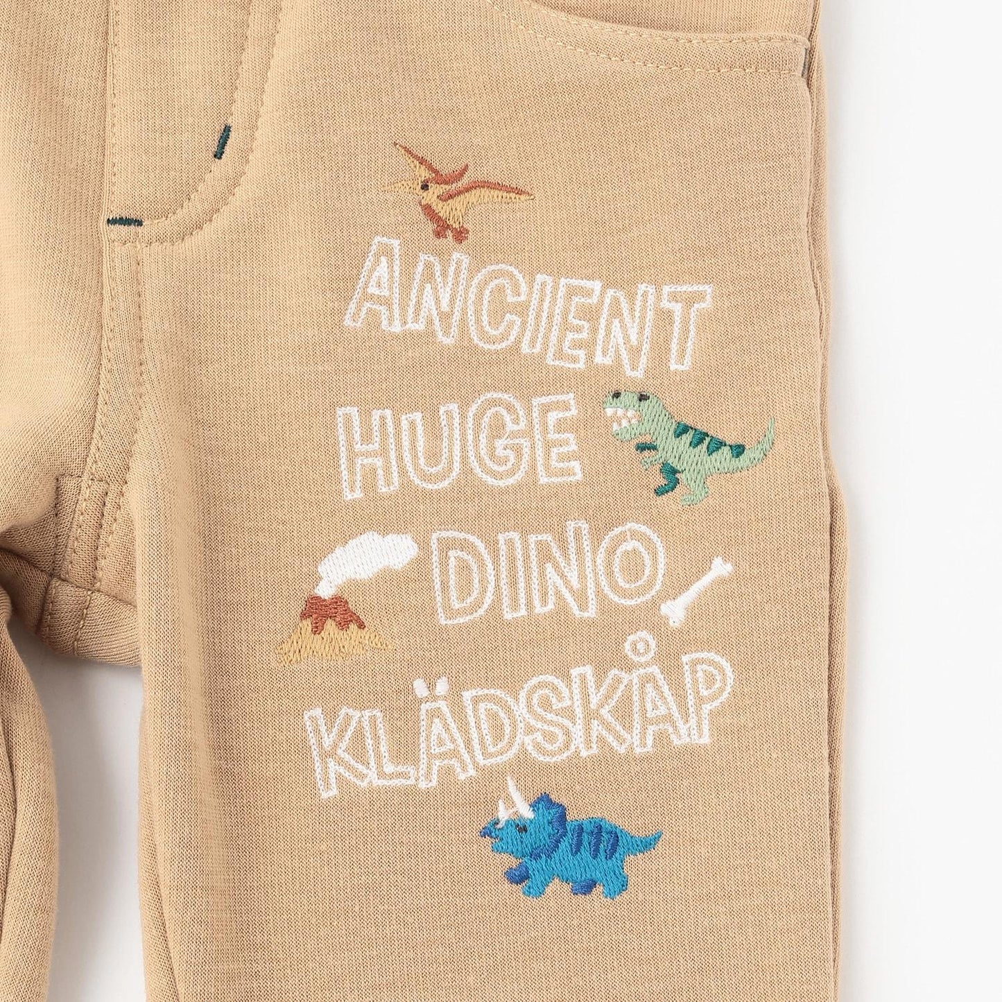 【人氣商品】【直營店無售】恐龍刺繡長款直筒褲