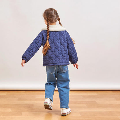 彈力牛仔加絨長褲