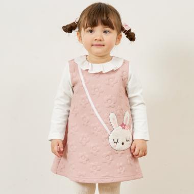 mimi醬斜挎包風格花卉絎縫連衣裙