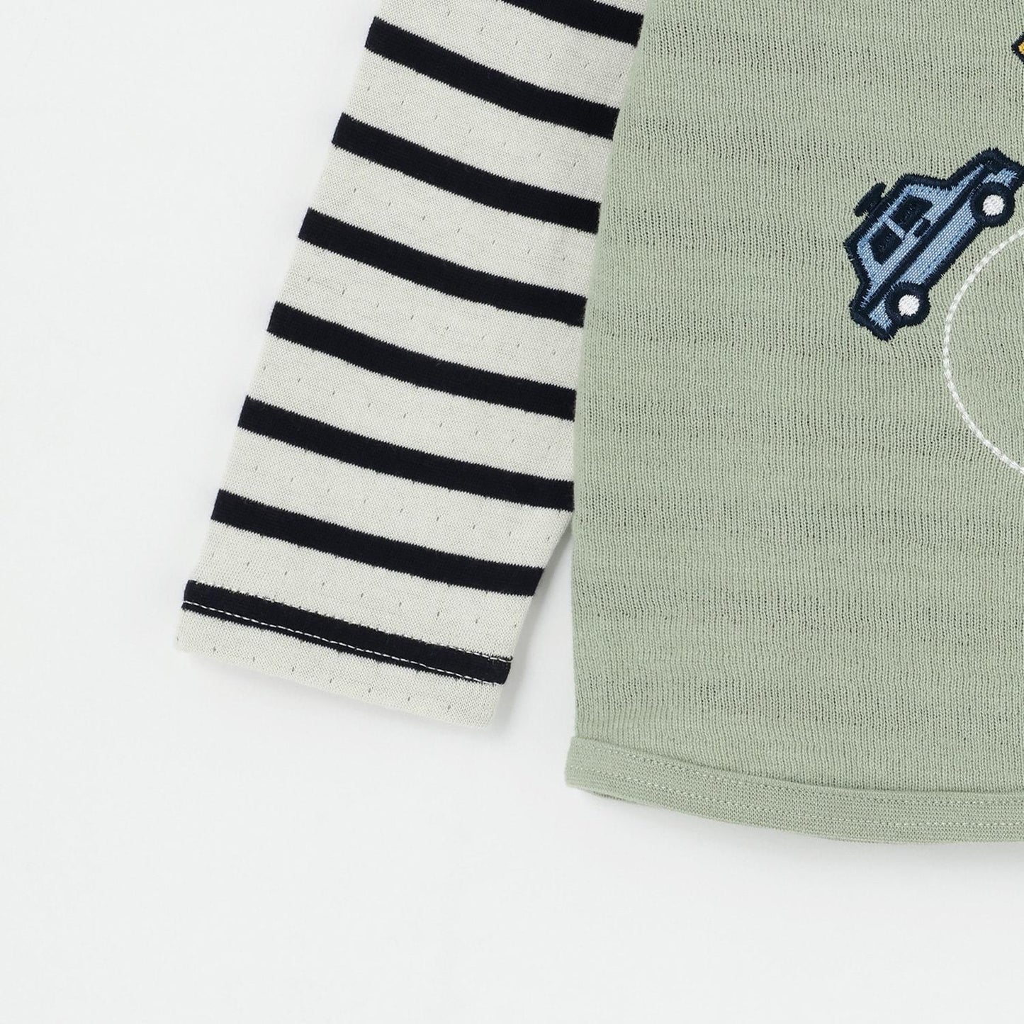 【人氣商品】【直營店無售】汽車刺繡夾層長袖T恤