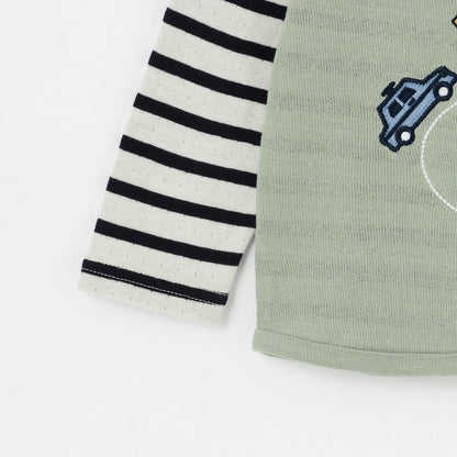 【人氣商品】【直營店無售】汽車刺繡夾層長袖T恤