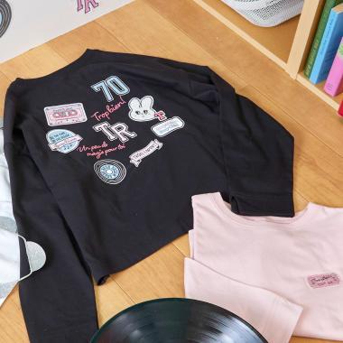 【Trois Lapins】徽章設計長袖T恤