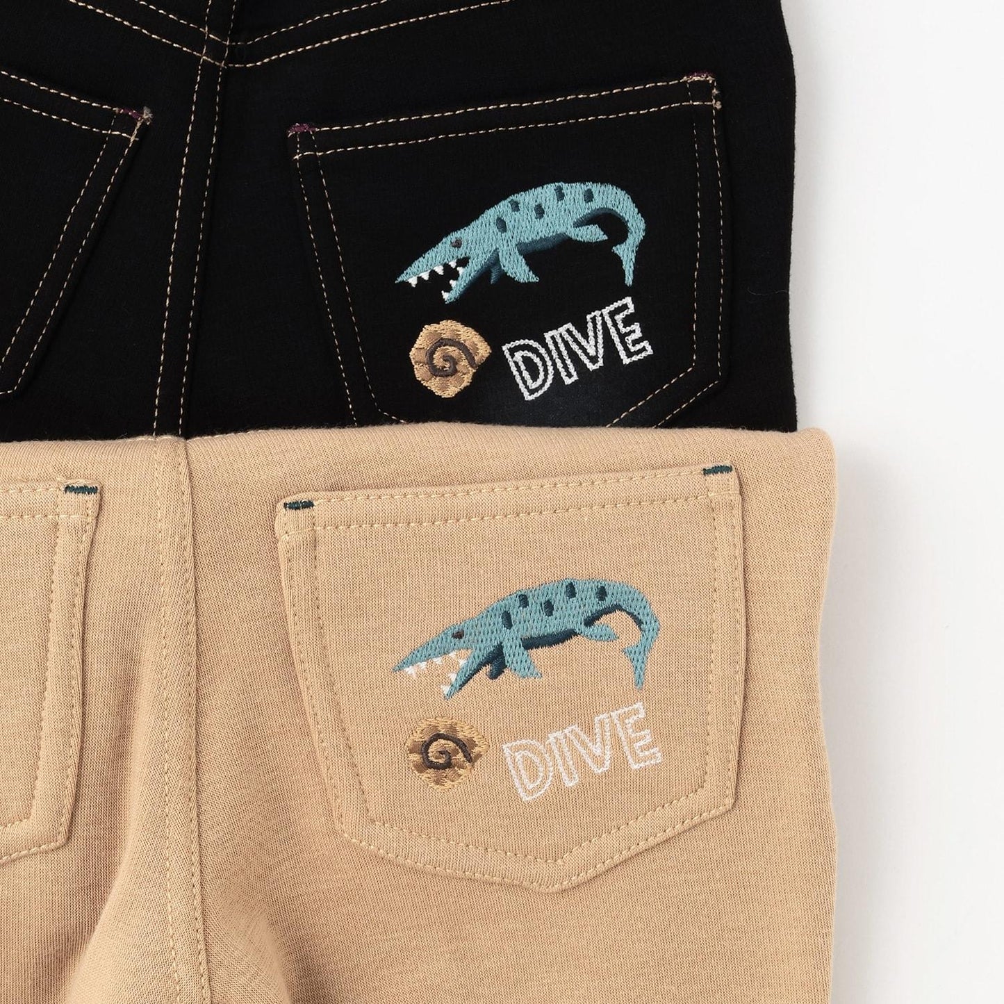 【人氣商品】【直營店無售】恐龍刺繡長款直筒褲