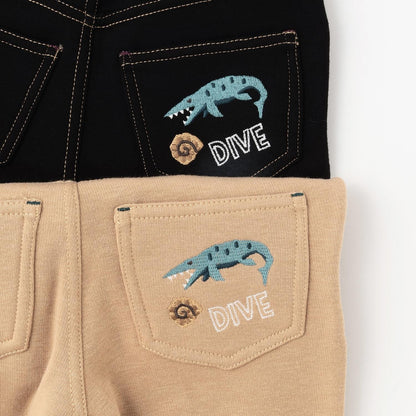 【人氣商品】【直營店無售】恐龍刺繡長款直筒褲