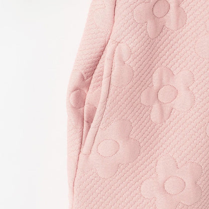 mimi醬斜挎包風格花卉絎縫連衣裙