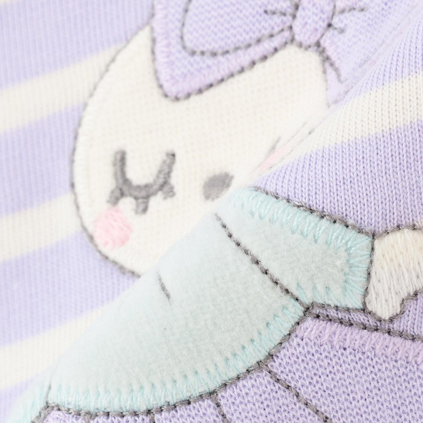 mimi醬貼布條紋長袖T恤